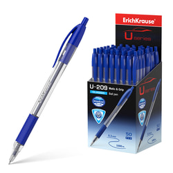Pildspalva lodīšu, zila, 1.0 mm, automātiska, Erich Krause U-209 Matic&Grip Classic