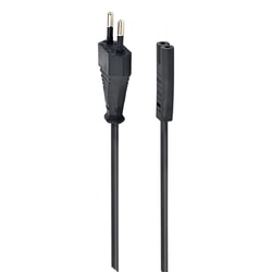 Barošanas kabelis Gembird CEE 7/16 - C7, 1.8m, 2x0.5mm², melns