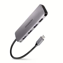 Dokstacija Axagon HMC-HCR3A USB-C, 5in1, 20 cm, pelēka