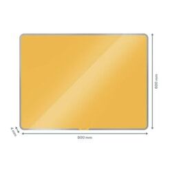 Tāfele stikla 80x60cm, dzeltena, Leitz Cosy