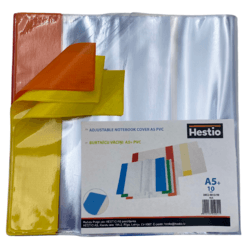 Burtnīcu vāciņi ar regulējamu malu, A5, 213x437mm, PVC, asorti, 10gab., Panta Plast