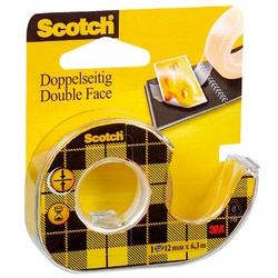 Līmlente ar turētaju 12mm x 6.3m, divpusēja, Scotch 665