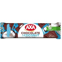 Musli batoniņš ar piena šokolādi un kokosriekstiem, Axa, 25g