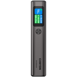 Ārējās uzlādes akumulators Canyon OnPower 230 Power Bank, 20000mAh, 130W, ar USB-C kabeli, pelēks