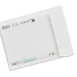 Aploksne sūtījumiem, papīra, balta, polsterēta ar šūnu papīra pildījumu, Nr.13/C, Airpro Green, 1 ga
