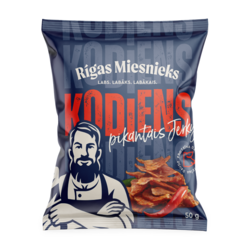 Pikantās cūkgaļas uzkoda Jerky, Kodiens, 50g