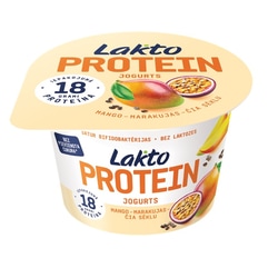 Jogurts Protein ar mango, marakuju un čia, Lakto, 200g