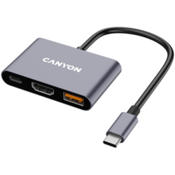Dokstacija Canyon DS-4 USB-C, 3 proti, 11 cm, pelēka