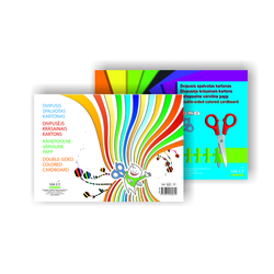 Kartons Silver, tonēts A4, divpusējs, asorti, 190 g/m², 8 loksnes