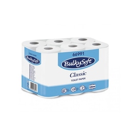 Tualetes papīrs Bulkysoft Classic, T4, 2 slāņi, balta, 12 ruļļi/iepak
