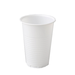 Plastmasas glāzes, 200 ml, baltas, 100gab.