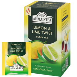 Tēja Ahmad, melnā, citronu un laima, folija konvertos, 20 gab.