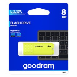 Atmiņa USB flash Goodram UME2 8GB, USB 2.0., dzeltena