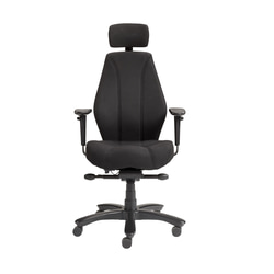 24 stundu krēsls Rapthor, auduma tonis melns, melna pamatne