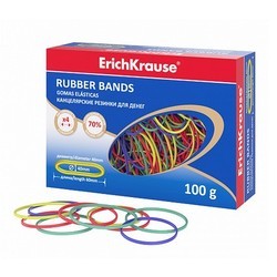 Naudas gumijas, d=40 mm, asorti, 100 g, ErichKrause