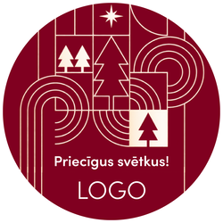 Uzlīmes, apaļas ar klienta logo, Svētku ritms, 80mm
