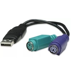 Adapteris Manhattan, USB-A uz PS/2 dual, 15cm