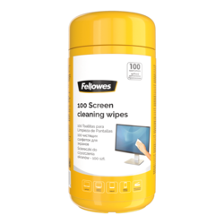 Tīrīšanas salvetes ekrāniem Fellowes, 100 gab./iep.