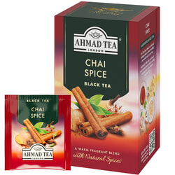 Tēja Ahmad, melnā, Chai Spice, folija konvertos, 20 gab