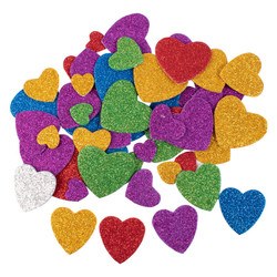 Putugumijas uzlīmes, sirdis ar spīdumiem, 60gab., Playbox