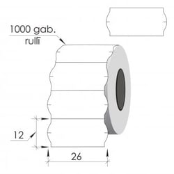 Uzlīmes marķēšanas pistolei 26x12 mm, baltas, 1000gab.