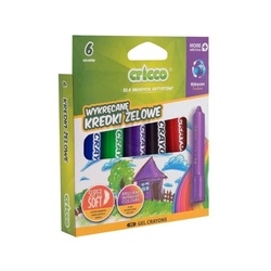 Gēla krītiņi plastmasas ietvarā, Cricco, 6 krāsas