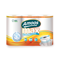 Virtuves dvielis Amoos MAX, 2 slāņi, 21.6 m, 3 ruļļi/iep.