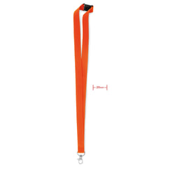 Tekstila aukla personas kartei ar metāla āķi, 20 mm, oranža