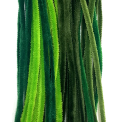 Šenila stieple, 6mmx30cm, 30 gab., zaļi toņi