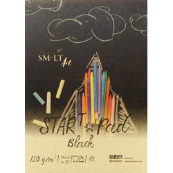 Albums zīmēšanas A5, melns, 20 lapas, 120 g/m², Smiltainis