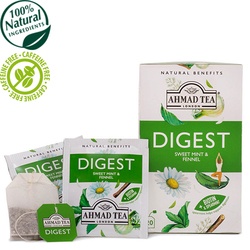 Tēja Ahmad, piparmētras un fenheļa, Digest, folija konvertos, 20 gab.