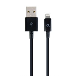 USB kabelis Gembird USB-A 2.0 - Lightning, 1m, melns