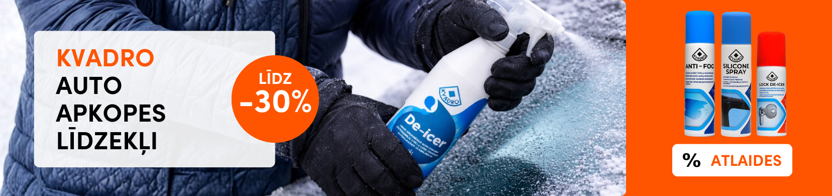 Atlaide Kvadro apkopes līdzekļiem 2026 (zarā)