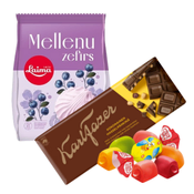 Konfektes, šokolādes, zefīri