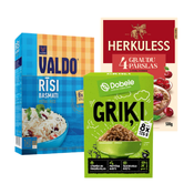 Rīsi, griķi, auzu pārslas u.c.