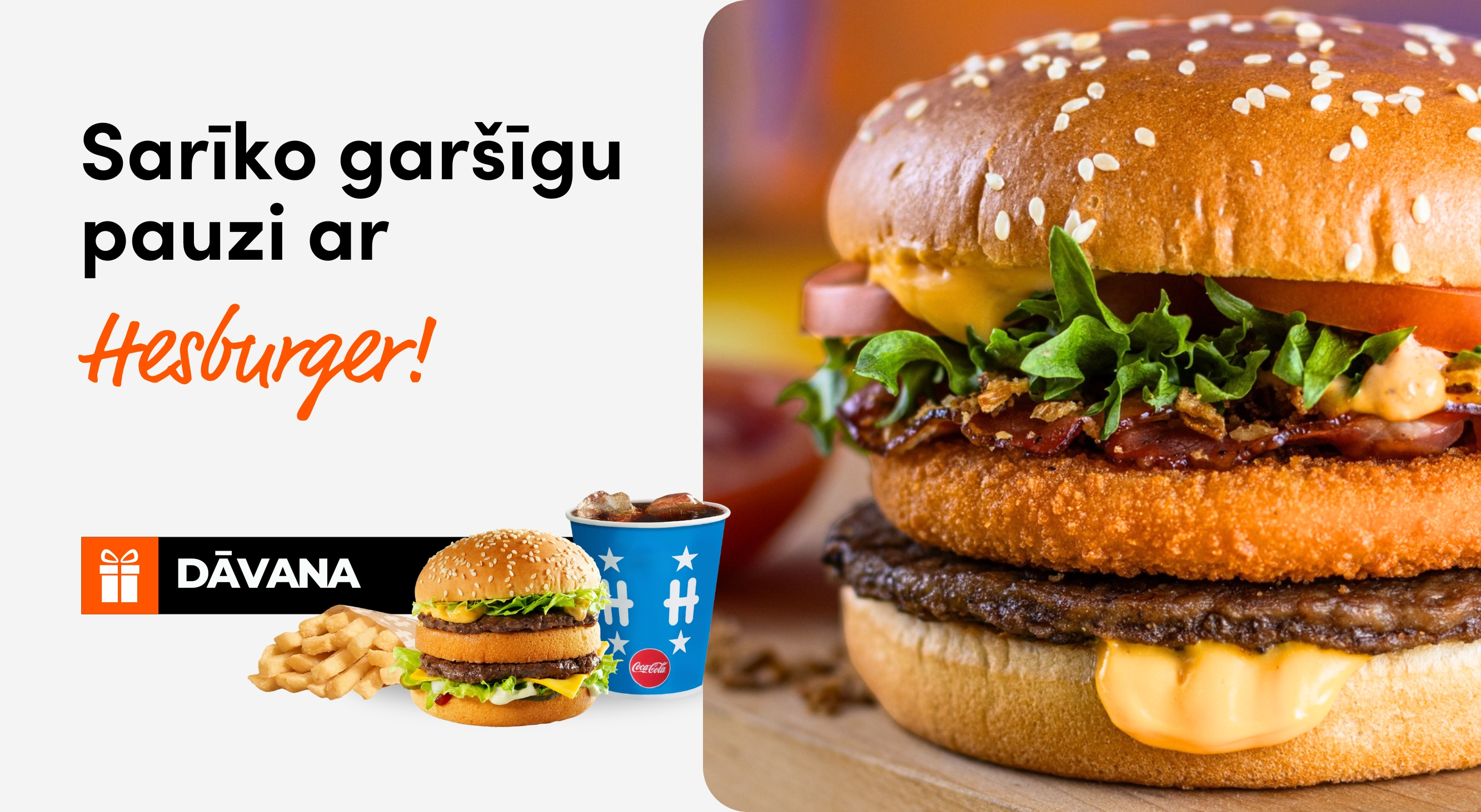 Akcija ar dāvanu par pirkumu Hesburger
