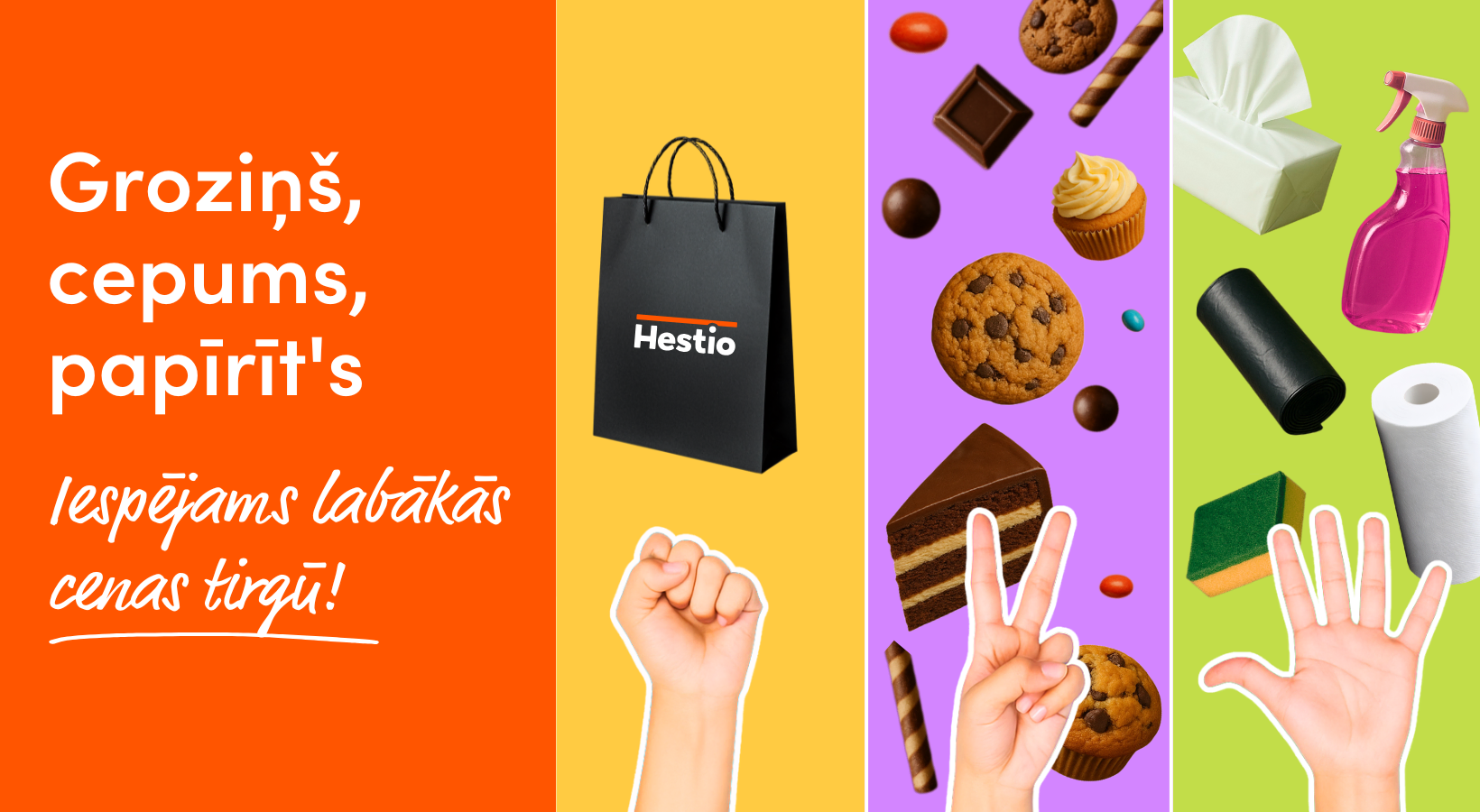 Akcija - Groziņš, cepums, papīrīt's