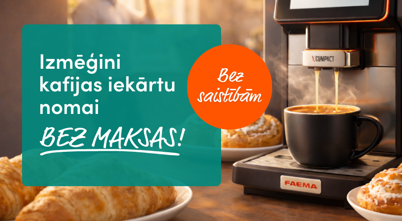 Kafijas automātu noma birojam bez maksas