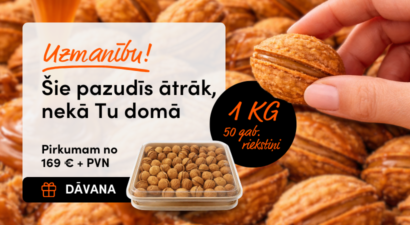 Akcija ar dāvanu - Riekstiņi ar iebiezinātā krēma pildījumu