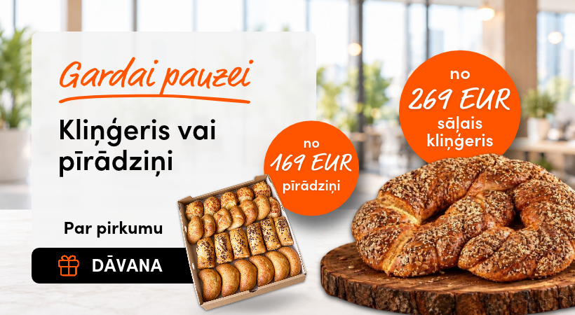 Akcija ar dāvanu - kliņģeris vai smalkmaizīšu komplekts